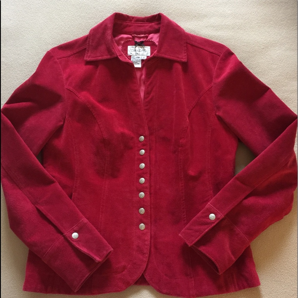 “Live A Little” Snap up Red Suede Jacket